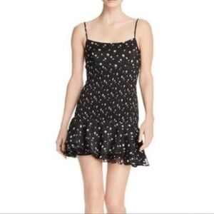 The East Order Revolve Black Floral Smocked Mini Sleeveless‎ Dress Medium